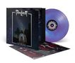 Text: "VYRAJ". 
Ein lilafarbener Vinyl, ein Cover mit Nachthimmel und eine antike Struktur., LP