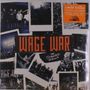 "Wage War" und "The Stripped Sessions" in großen Buchstaben. Diverse Polaroid-Fotos von Bandmitgliedern und Live-Auftritten., LP
