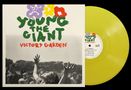 Text: "Young the Giant, Victory Garden, Evergreen, Different Kind of Love, Bitter Fruit, Already There, Ships Passing." Gelbe Schallplatte., LP