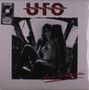 "UFO" oben in großen roten Buchstaben, "Ain't Misbehavin'" unten handschriftlich. Eine Frau in einem Cockpit.