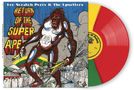 "RETURN OF THE SUPER APE" steht in gelber, roter Schrift. Illustration: Ein riesiger affenähnlicher Kreatur in bunter Umgebung., LP