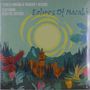 "Yonela Mnana & Benedikt Reising featuring Soultee Sisters, Echoes of Marabi." Bunte Illustration mit Vögeln und Bergen., LP