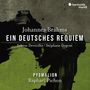 "Johannes Brahms: Ein deutsches Requiem. Sabine Devieilhe, Stéphane Degout. Pygmalion, Raphaël Pichon."  
Schwarze und grüne abstrakte Formen mit "harmonia mundi" Logo in der Ecke., CD
