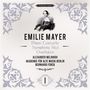 „EMILIE MAYER Piano Concerto Symphony No.1 Overtures“ steht in der Mitte. Oben ist ein kleines Porträt. Florale Muster verzieren die Ränder., CD