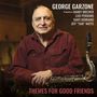"GEORGE GARZONE", "THEMES FOR GOOD FRIENDS". Ein älterer Mann in rotem Hemd hält ein Saxophon., LP