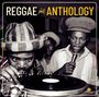Text: "REGGAE ANTHOLOGY". Zwei Männer in Hüten, einer spricht ins Mikrofon, der andere bedient einen Plattenspieler.