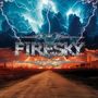 "FIRESKY" in großer Schrift. Darunter ein dramatischer Himmel mit Blitzen über einer Wüstenstraße., CD