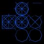 Text: "RESONANCE" und Buchstaben A, B, C, D, I, R.  
Illustration: Blaue geometrische Formen auf schwarzem Hintergrund., CD