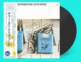 "SUMMERTIME LOVE SONG", japanischer Text vertikal, Palmenillustration, Schachteln Zigaretten, Schmetterlingsflügelzeichnung., LP