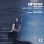 "BEETHOVEN VIOLIN SONATAS NOS. 5 ‘SPRING’, 9 ‘KREUTZER’ & 3 ALENA BAEVA VADYM KHOLODENKO." Zwei Personen auf Treppe.