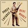 Text: "POKEY LAFARGE" links, "RENT MONEY" rechts. Ein Mann in Anzug hält eine Gitarre. Vintage-Stil., LP