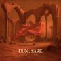 Text: "DUN & SARK - L'ART CÈNE". Illustration von Ruinen mit fliegendem roten Tuch, erdige und mystische Atmosphäre., 2 LPs