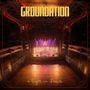 Text: "GROUNDATION" oben, "a light in Paris" unten. Ein elegantes, leeres Theatersaal mit beleuchteter Bühne., 3 LPs