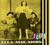 "ROCKS, ELLA MAE MORSE". Vintage-Stil, Frau steht zwischen zwei Männern auf Holzbank, gelber Hintergrund, Streifen rechts., CD