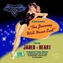 "Jaded Heart" präsentiert "The Journey Will Never End" mit Vintage-Pin-up-Figur vor blauem und grünem Hintergrund., CD
