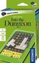 „Brain Games“, „Into the Dungeon“, ab 8+, solo, 200 Aufgaben, „KOSMOS“. Bild eines Spiels in grünem Karton.