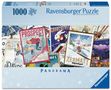 1000 Teile Ravensburger Puzzle. Skireise Poster, Orte wie Zermatt, Prospect Bowl, Courchevel. Vintage-Stil., Spiele