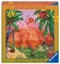 "Tales Around the World", "64", "5+". Illustration eines Waldes mit Tieren, Palmen und einem leuchtenden Topf., Spiele