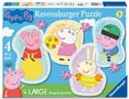 Ravensburger Kinderpuzzle 06956 - Zeit für Spiel und Spaß - 4 konturgeformte Puzzles mit 10, 12, 14 und 16 großen, stabilen Puzzleteilen, für kleine Peppa Pig-Fans ab 3 Jahren, Spiele