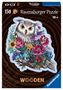 Ravensburger Puzzle 17511 - Geheimnisvolle Eule - 150 Teile Kontur-Holzpuzzle mit stabilen, individuellen Puzzleteilen und 15 kleinen Holzfiguren (Whimsies), für Kinder und Erwachsene ab 10 Jahren, Spiele, Spiele