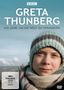 „GRETA THUNBERG: EIN JAHR, UM DIE WELT ZU VERÄNDERN“ steht über ihrem Porträt. Im Hintergrund Fabrikschornsteine.