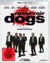 "Reservoir Dogs" in großer Schrift, rote Blutspritzer, Männer in Anzügen schreiten voran, FSK 18 Logo unten links.