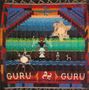 "GURU GURU" in weißen Buchstaben auf dunklem Hintergrund, buntes, geometrisches Design mit menschlichen und tierischen Figuren., CD