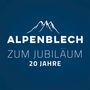 „ALPENBLECH ZUM JUBILÄUM 20 JAHRE“. Berge als Logo darüber, blauer Hintergrund., CD