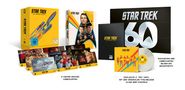 „Star Trek: The Original Series“ Boxset, 60 Jahre, gelb und schwarz, zeigt Figuren, enthält 9 limitierte Edition Lobbykarten., 20 Blu-ray Discs und 1 LP