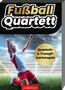"Fußball Quartett" und "Quartett- & Trumpfkartenspiel" mit Jubelspieler im Stadion.