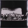 Texte: "MADE IN" und "FLOWER TRAVELLIN' BAND". Eine Gruppe von Menschen posiert auf einer Bühne., 2 LPs
