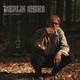"MERLIN HYDES" und "IN PLAIN SIGHT" im oberen linken Bereich. Ein Mann hockt im Wald, Gitarre lehnt an einem Baum., LP