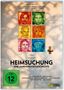 "Heimsuchung: Eine Jahrhundertgeschichte" steht groß oben. Darunter bunte Gesichter in sechs Fenstern, daneben ein Türgriff., DVD