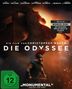 „DIE ODYSSEE“ steht groß geschrieben. Oben sind Schauspielernamen. Ein Krieger mit Helm, ein Pferdekopf im Hintergrund., 2 Blu-ray Discs