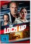„Don Johnson versprüht pure Bedrohung“, darunter drei Personen, darunter Explosion und Text „The Lock Up“., DVD