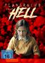 „PLAYGROUND FROM HELL“ und „FSK ab 16“. Ein Mädchen mit ernstem Blick sitzt vor rotem Hintergrund mit Bällen., DVD