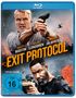 "EXIT PROTOCOL", Namen: Scott Martin, Dolph Lundgren, Michael Jai White. Zwei bewaffnete Männer, Explosionen im Hintergrund.