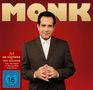 Text oben: "MONK". Unten: "Die Kultserie mit Tony Shalhoub", FSK 16 Logo. Ein Mann im Anzug lächelt., 32 Blu-ray Discs