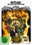 „Hitler: Die letzten zehn Tage“ mit Menschen in Uniform vor brennenden Flammen, historischem Gebäude im Hintergrund., DVD