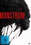 Text: "MONSTRUM", "FSK ab 16 freigegeben". Dunkles Wesen mit blutigen, spitzen Zähnen und rot leuchtendem Auge. DVD-Symbol., DVD