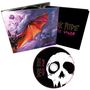 "Dark Ride Blade Manor" auf einer CD-Hülle. Illustration: Fledermaus vor lila Wolken und Totenkopf auf CD., CD