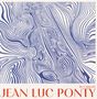 "JEAN LUC PONTY In Concert" steht in roter Schrift. Blaue, geschwungene Linien erinnern an topografische Muster.