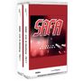 „SAGA - Live in Hamburg - Part 1“, rote Kassettenverpackung, Lichtshow und Hebebühne. Logos darunter., 2 MCs