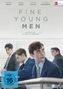 „Fine Young Men“, darunter „Ein Film von Alejandro Andrade“. Junge Männer in Anzügen, einer blickt zur Seite. FSK 16 Logo.