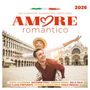 "Die schönsten italienischen Liebeslieder", "Amore romantico 2026". Fröhliches Paar vor historischem Gebäude.
