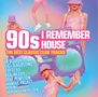 „90s I REMEMBER HOUSE, THE BEST CLASSIC CLUB TRACKS“ in pink und gelb. Frau in rosa Outfit und Hut, Boombox im Hintergrund.