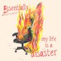 "Essentially, my life is a disaster." Ein brennender Bürostuhl in einer Illustration., CD