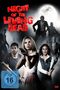 „NIGHT OF THE LIVING DEAD“ in Rot. Menschen mit Waffen, Zombies im Hintergrund, Vollmond, FSK 16 Symbol., DVD
