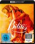 „Bilitis“, FSK ab 16. Illustration von zwei Frauen in warmen, orange-goldenen Tönen. 4K Ultra HD, HDR-Logo.