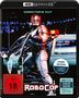 "Director's Cut" und "2-Disc Edition". Ein Cyborg steht neben einem Polizeiauto. Text: "FSK ab 18", "RoboCop".